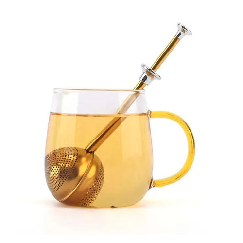 Stainless Steel Tea Diffuser w/ Push Handle – Savory Blends Tea Co.