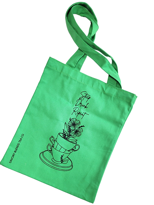 "Steep, Drink, Repeat" Tote Bag - Savory Blends Tea Co